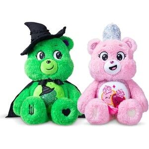 Wicked 2 Care Bears Glinda Elphaba Plush Brand New